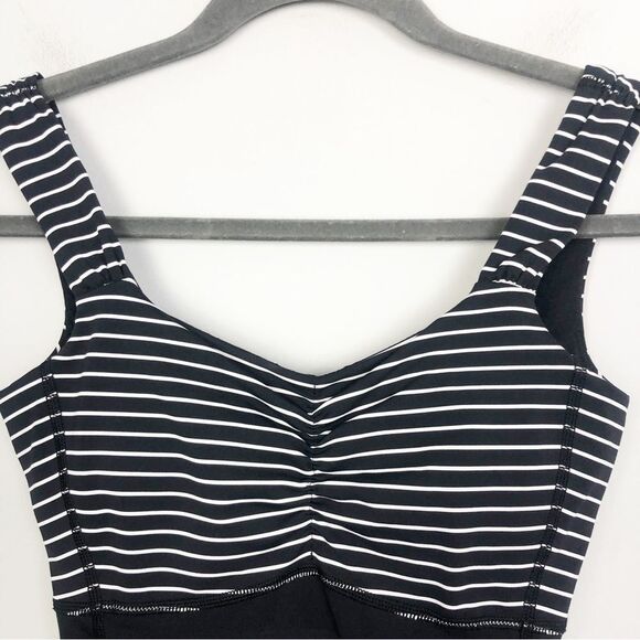 LULULEMON ATHLETICA | Aria II Black & White Striped Long Tank Top Women’s Size 2 - Picture 3 of 8